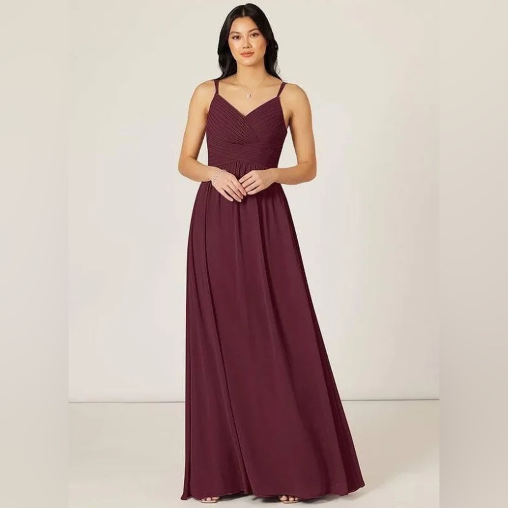 Azazie “Blake” Dress in Cabernet (Size 6)